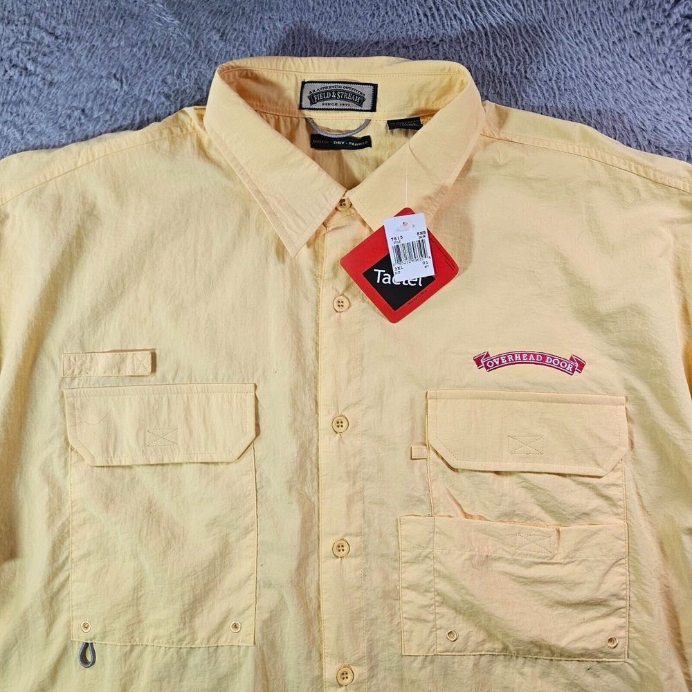 NWT Field &‎ Stream Shirt Men 3X XXXG Vented Quick Dry Short Sleeve Yellow NEW